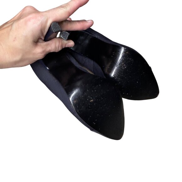 Mootsies Tootsies Womens 6.5 Navy Blue Patent & Fabric Closed Toe Heels MOOT-6.5 - Picture 5 of 8